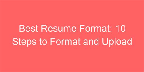 Format & Upload Your Resume for Online Job Searches.